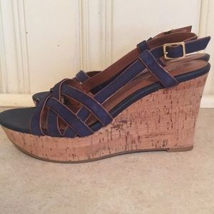 Ralph Lauren Navy Wedges